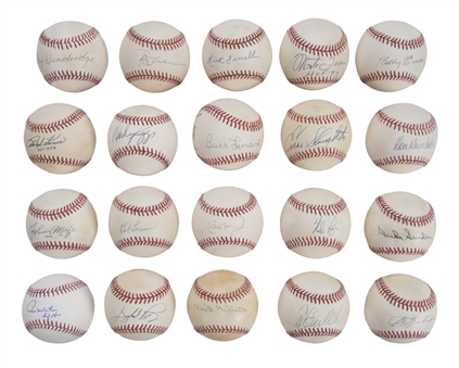 Lot of (20) Hall of Famers Single Signed Baseballs Featuring Molitor, Boggs & Snider (Beckett PreCert)